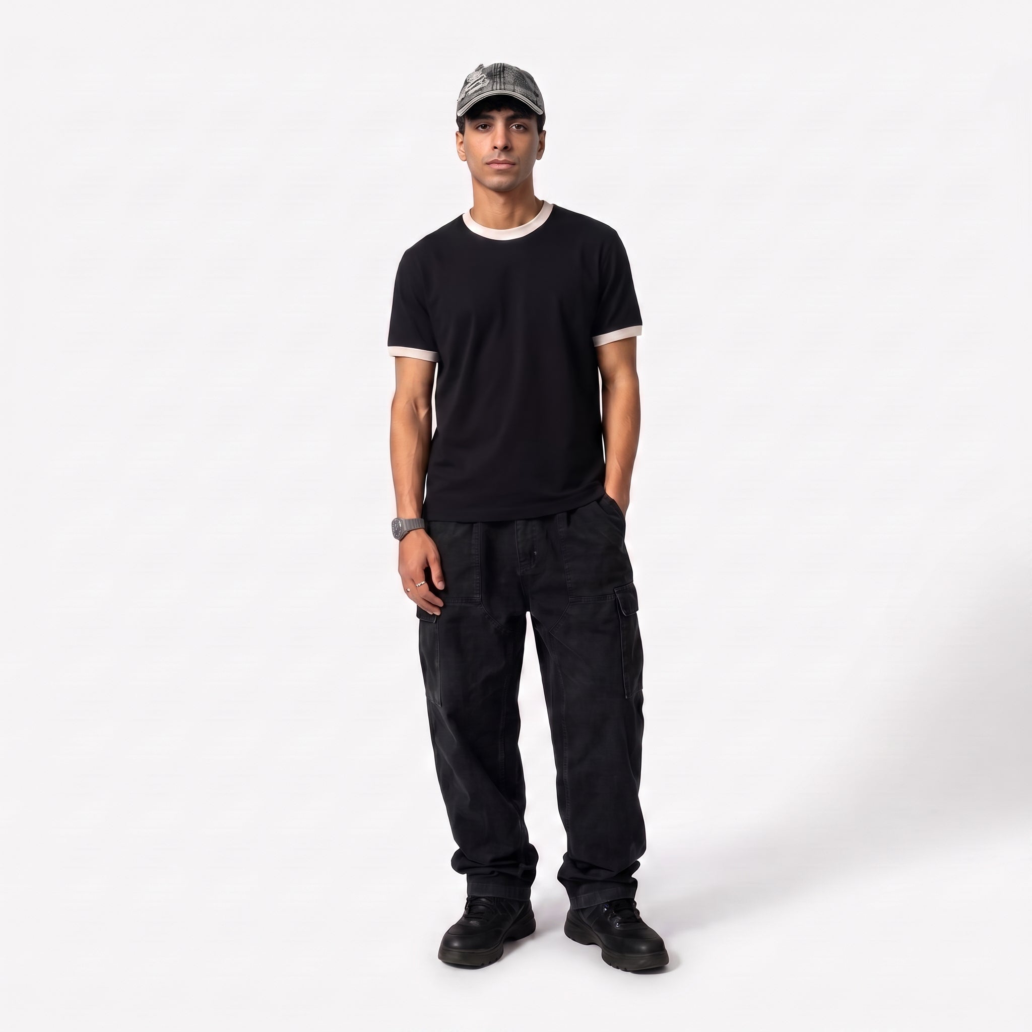 Ringer T-shirt Black