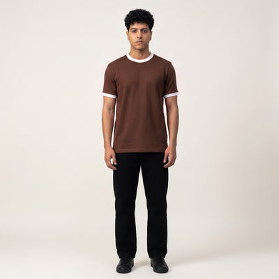 Ringer T-shirt Brown